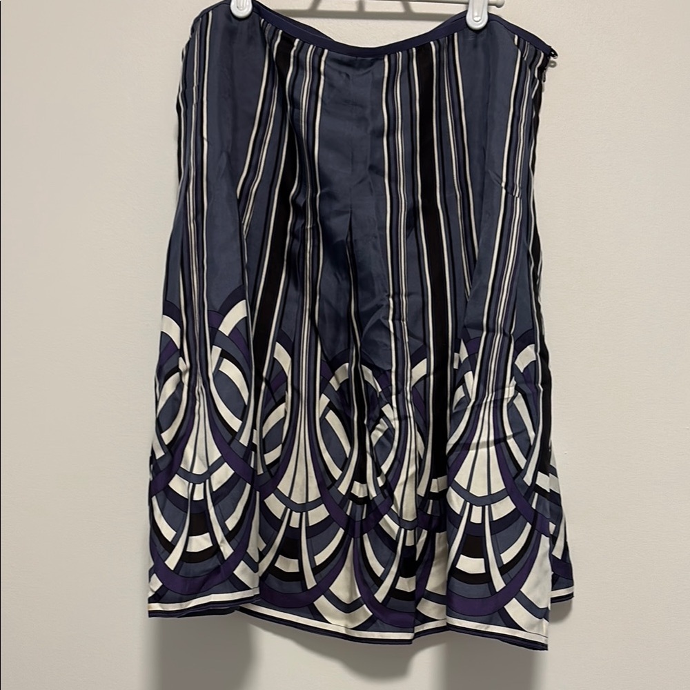 Autograph Blue and Black Knee-Length A-Line Skirt